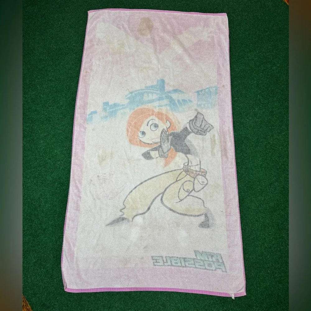 Vintage Y2K Kim Possible Disney Channel Cartoon Beach Towel